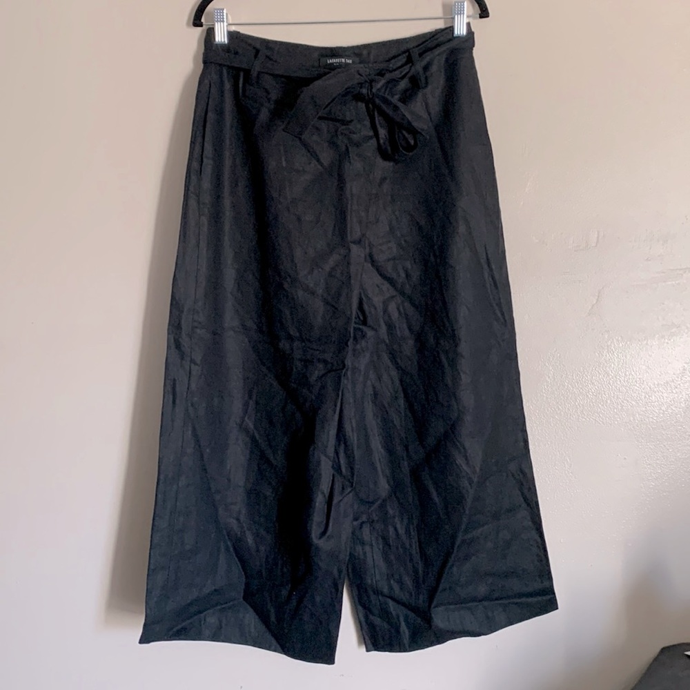 Lafayette 148 NY Asymmetrical Tie-waist Crop Wide Leg Pant